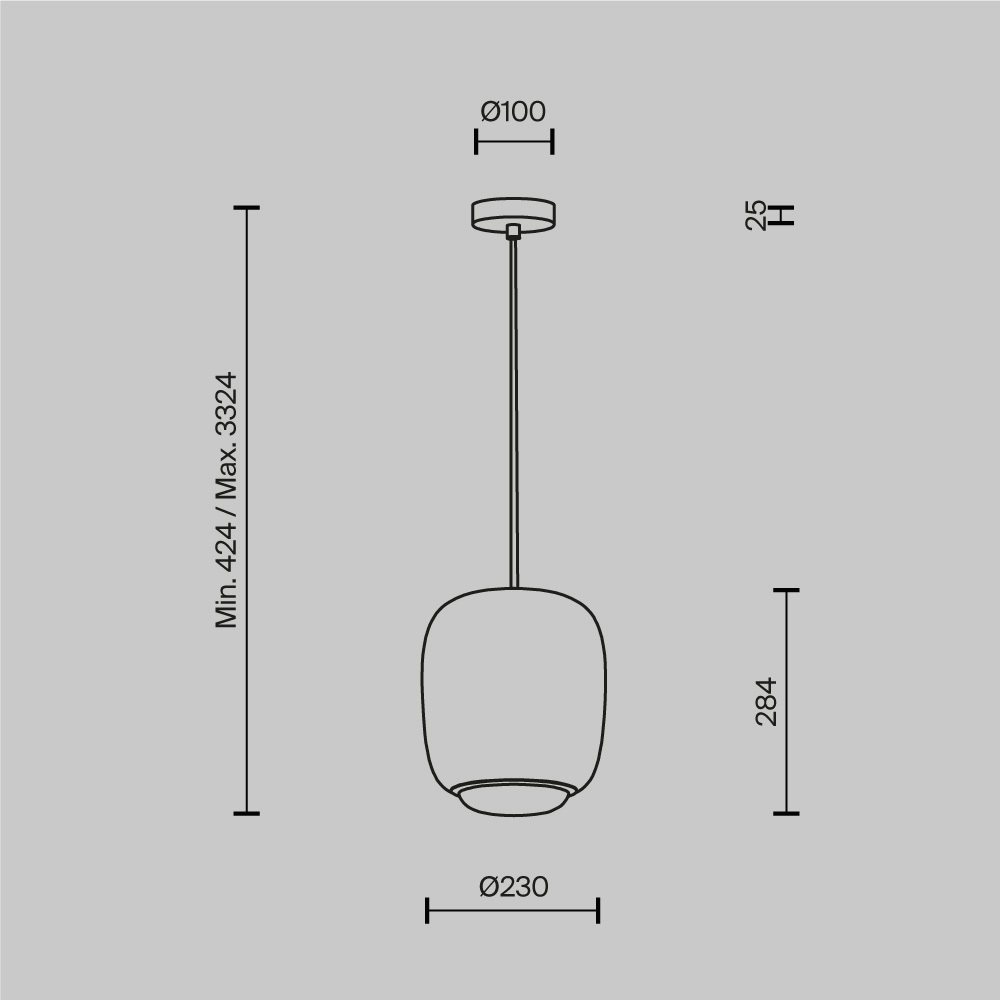 Подвесной светильник Brio Серый 3000К 12Вт в Тюмени