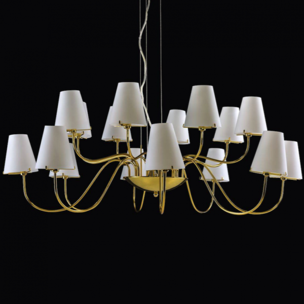 Люстра Imperial Chandelier 16 Глянцевое золото Белый Люстра Imperial Chandelier 16 Глянцевое золото Белый в Тюмени | Loft Concept