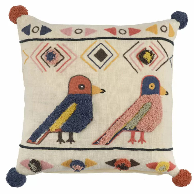Чехол на подушку Ethnic mix Birds Мульти Чехол на подушку Ethnic mix Birds Мульти в Тюмени | Loft Concept