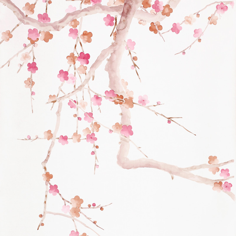 Обои ручная роспись Plum Blossom Bleached on Bleached White dyed silk Обои ручная роспись Plum Blossom Bleached on Bleached White dyed silk в Тюмени | Loft Concept