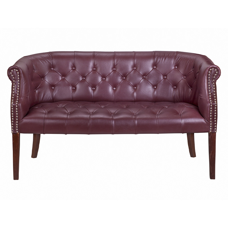 Диван из натуральной кожи на 4-х деревянных ножках из массива бука Chloe Leather Seating vine Бордовый Коричневый Диван из натуральной кожи на 4-х деревянных ножках из массива бука Chloe Leather Seating vine Бордовый Коричневый в Тюмени | Loft Concept