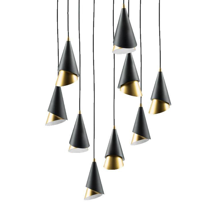 Люстра Lucio Black and Gold 9 Черный Золотой Люстра Lucio Black and Gold 9 Черный Золотой в Тюмени | Loft Concept