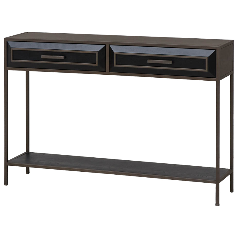 Консоль с выдвижными ящиками Leclair Console Table Черный Коричневый Консоль с выдвижными ящиками Leclair Console Table Черный Коричневый в Тюмени | Loft Concept