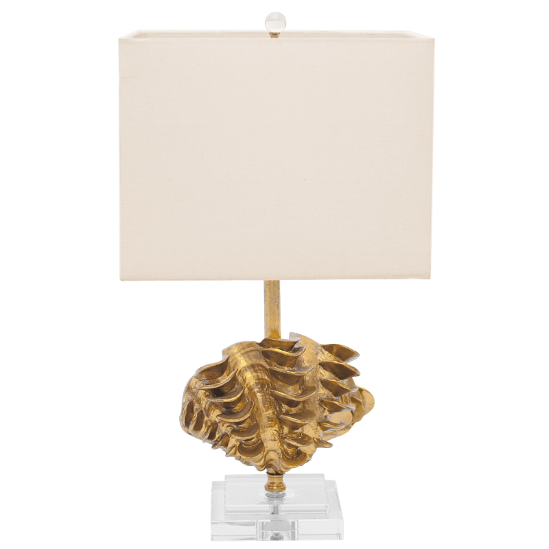 Настольная лампа Golden Shell Table Lamp с абажуром Белый Золотой Прозрачный Бежевый Настольная лампа Golden Shell Table Lamp с абажуром Белый Золотой Прозрачный Бежевый в Тюмени | Loft Concept
