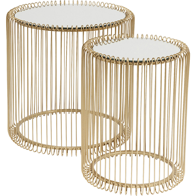 Комплект приставных столов Mirror Surface Brass Tables Латунь Зеркало Комплект приставных столов Mirror Surface Brass Tables Латунь Зеркало в Тюмени | Loft Concept
