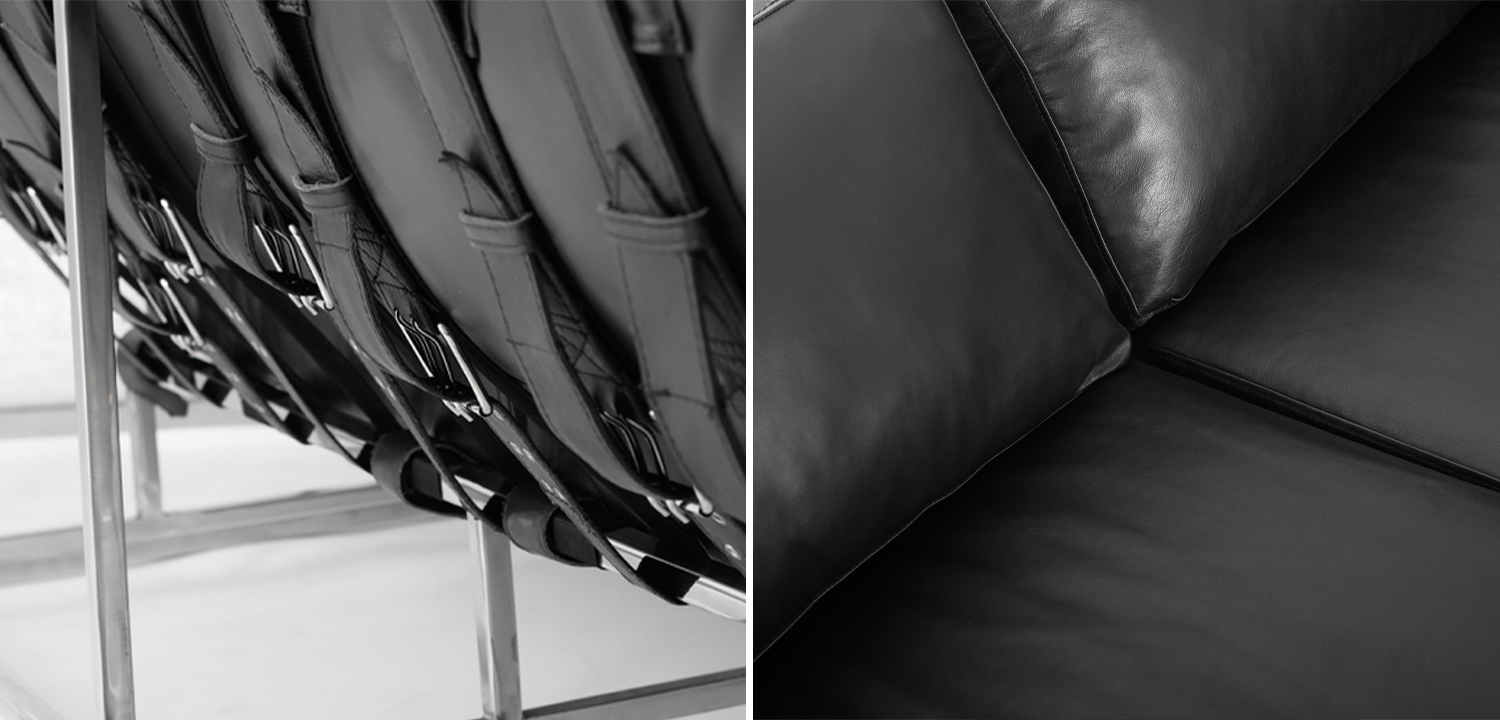 Диван Black Calfskin Sofa - фото №1