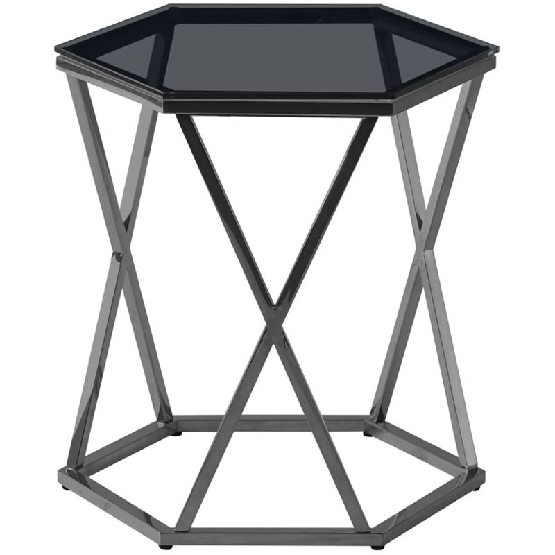 Стол приставной Ormando Collection Dark Chrome №2 Темный хром Стекло Смок Стол приставной Ormando Collection Dark Chrome №2 Темный хром Стекло Смок в Тюмени | Loft Concept