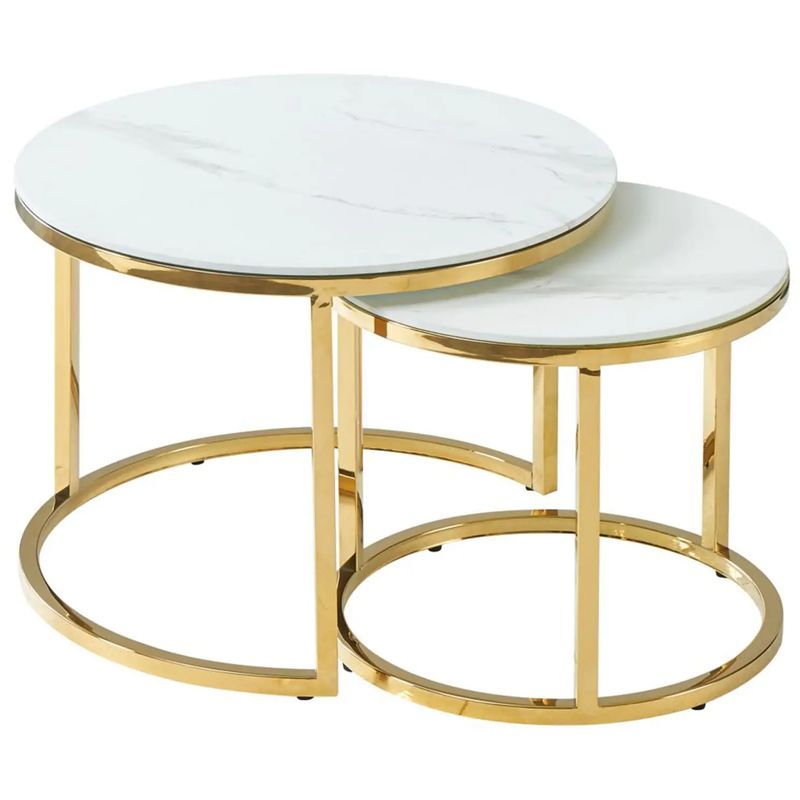 Столик кофейный Priestley Collection Duo столешница белый мрамор Белый Мрамор Bianco Глянцевое золото Столик кофейный Priestley Collection Duo столешница белый мрамор Белый Мрамор Bianco Глянцевое золото в Тюмени | Loft Concept