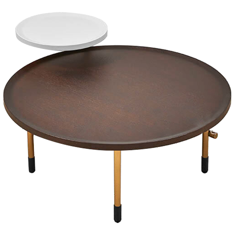 Кофейный стол Alastair Double Round Table Золотой Коричневый Белый Кофейный стол Alastair Double Round Table Золотой Коричневый Белый в Тюмени | Loft Concept