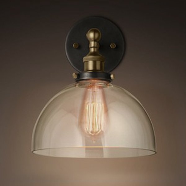 Бра Factory Filament Glass Dome Sconce Прозрачный Бронза Черный Бра Factory Filament Glass Dome Sconce Прозрачный Бронза Черный в Тюмени | Loft Concept
