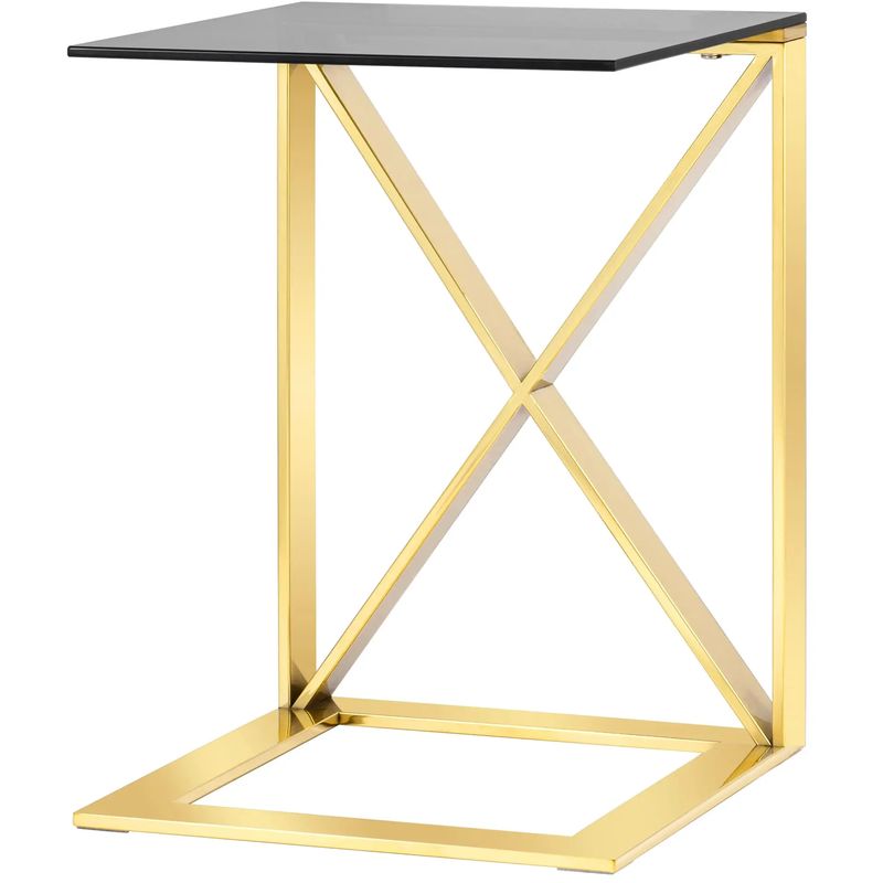 Стол приставной Lanzheron Collection Gold Золотой Стекло Смок Стол приставной Lanzheron Collection Gold Золотой Стекло Смок в Тюмени | Loft Concept