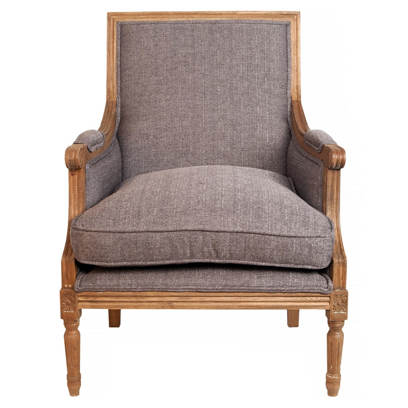 Кресло William Classical Armchair grey flax Серый Коричневый Кресло William Classical Armchair grey flax Серый Коричневый в Тюмени | Loft Concept