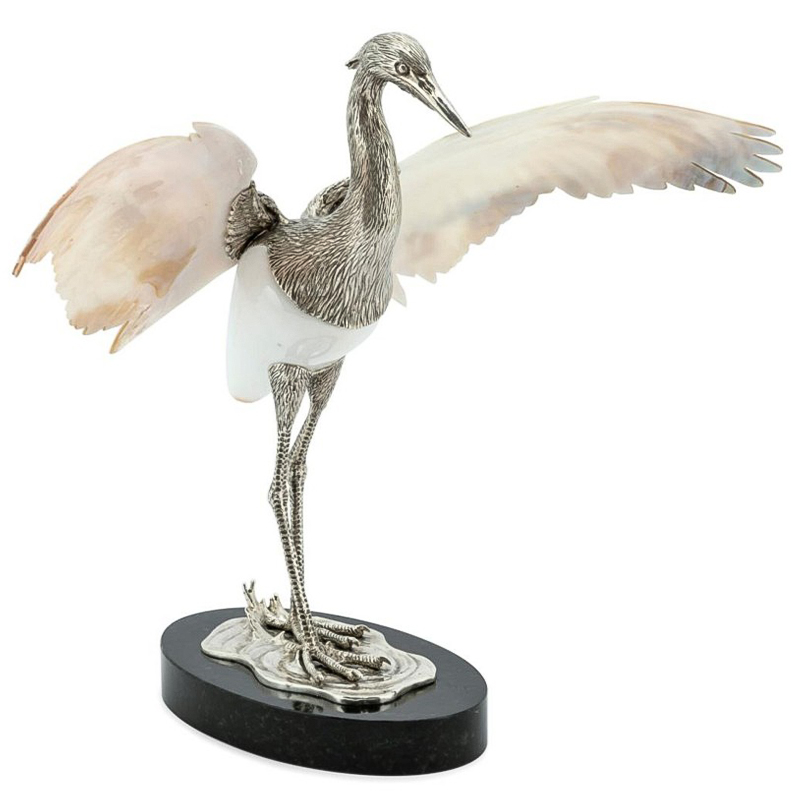Статуэтка Abhika Heron Shell Wings Белый перламутровый Перламутровый Серебряный Черный Статуэтка Abhika Heron Shell Wings Белый перламутровый Перламутровый Серебряный Черный в Тюмени | Loft Concept