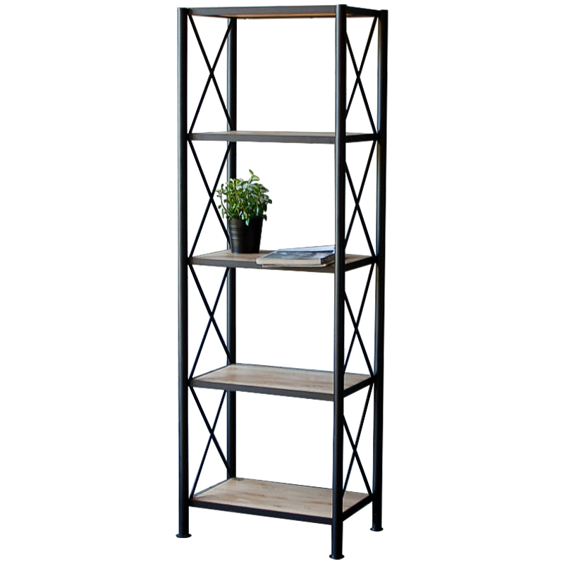 Стеллаж Pheobe Industrial Metal Rust Rack Черный Древесина Стеллаж Pheobe Industrial Metal Rust Rack Черный Древесина в Тюмени | Loft Concept