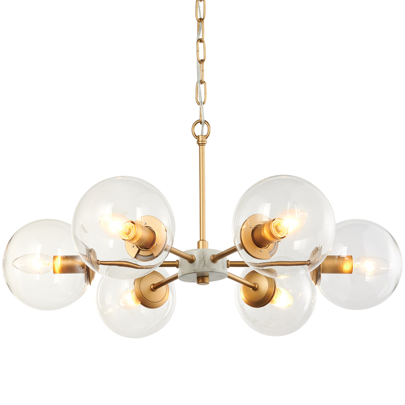 Люстра Monique Chandelier 65 Золотой Белый Прозрачный Люстра Monique Chandelier 65 Золотой Белый Прозрачный в Тюмени | Loft Concept
