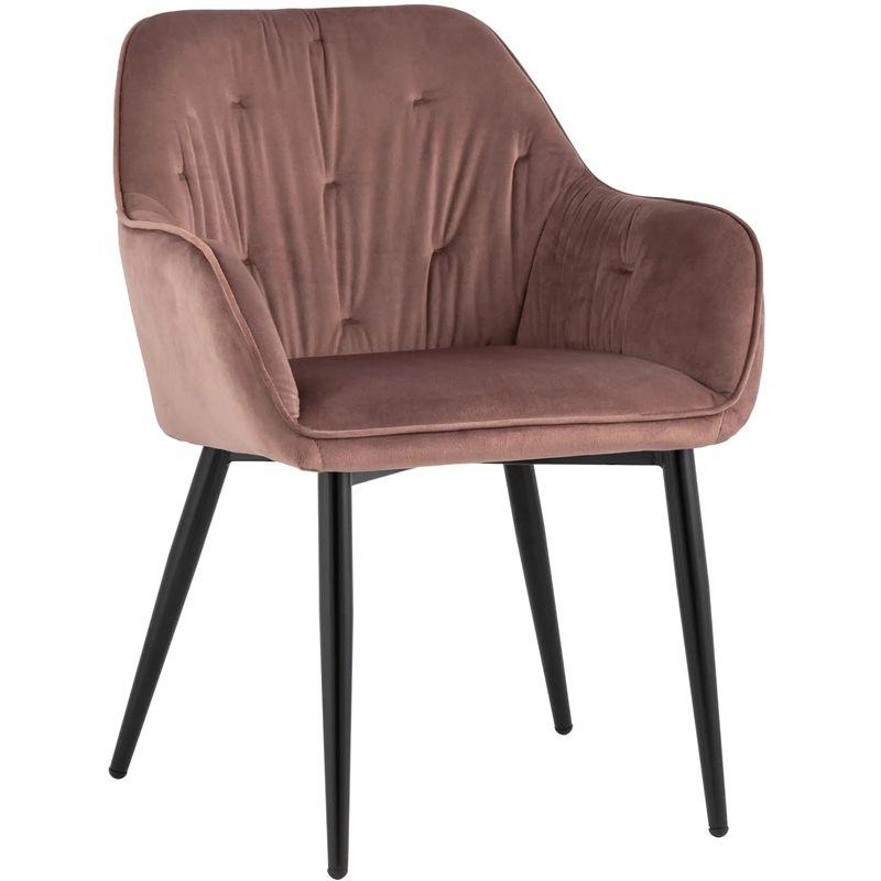 Стул CHANTAL Chair капитоне Пыльно-Розовый Велюр Розовый пастельный Черный Стул CHANTAL Chair капитоне Пыльно-Розовый Велюр Розовый пастельный Черный в Тюмени | Loft Concept