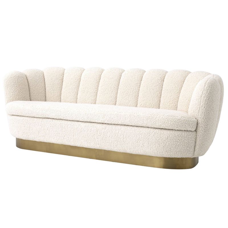 Диван Eichholtz Sofa Mirage faux shearling Белый Латунь Диван Eichholtz Sofa Mirage faux shearling Белый Латунь в Тюмени | Loft Concept