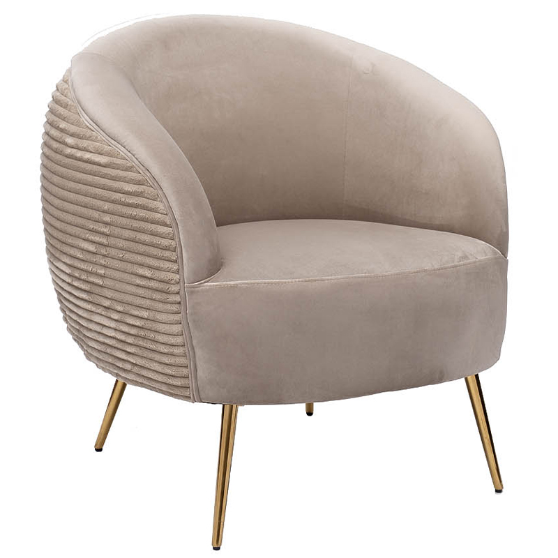 Кресло Ffion Armchair Бежево-серый Золотой Кресло Ffion Armchair Бежево-серый Золотой в Тюмени | Loft Concept