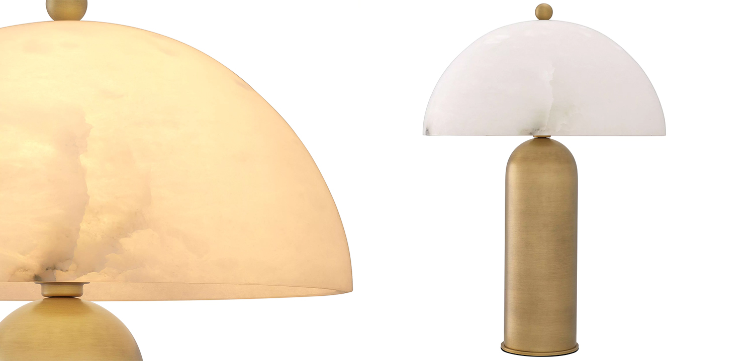 Настольная лампа Table Lamp Gabriela Stone lampshade - фото