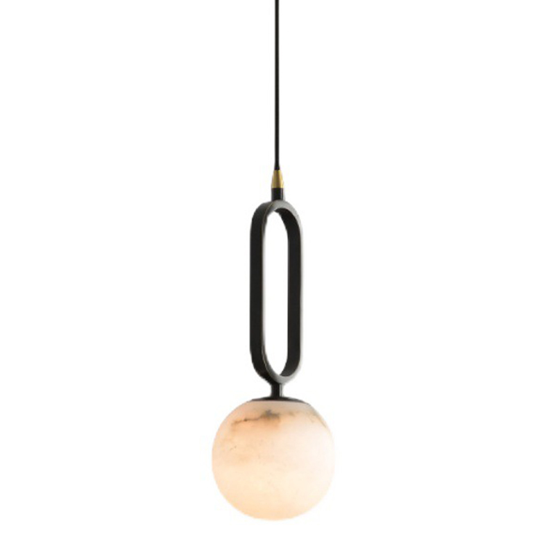 Подвесной светильник Reine Marble Hanging Lamp Черный Белый Мрамор Bianco Латунь Подвесной светильник Reine Marble Hanging Lamp Черный Белый Мрамор Bianco Латунь в Тюмени | Loft Concept