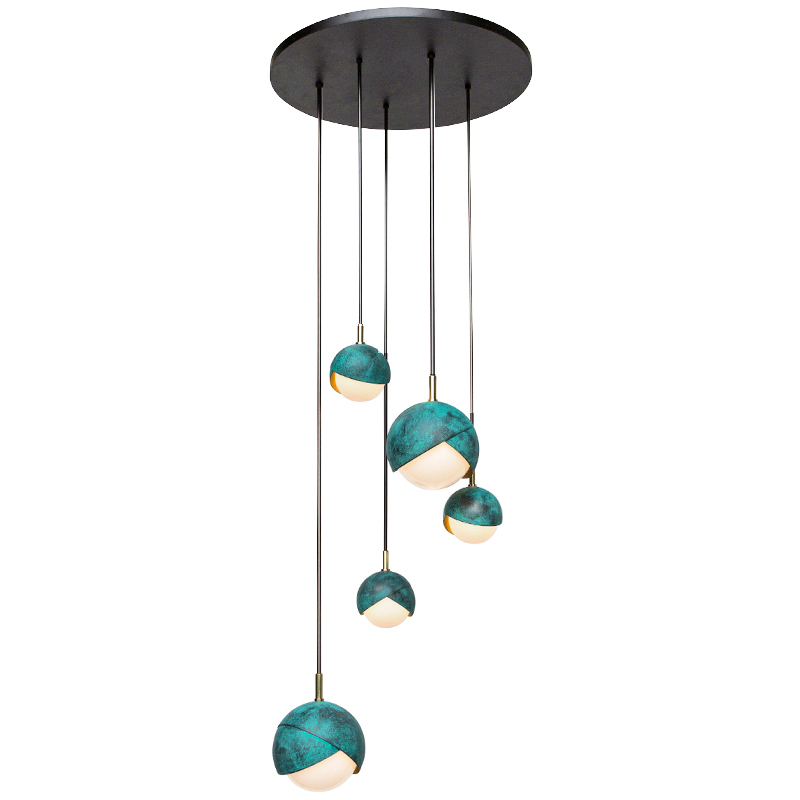 Люстра Trella studio BENEDICT PENDANT 5 Бирюзовый Белый Черный Люстра Trella studio BENEDICT PENDANT 5 Бирюзовый Белый Черный в Тюмени | Loft Concept