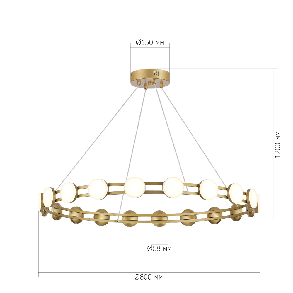 Люстра кольцевая с круглыми светодиодными источниками света Maxine Light в Тюмени
