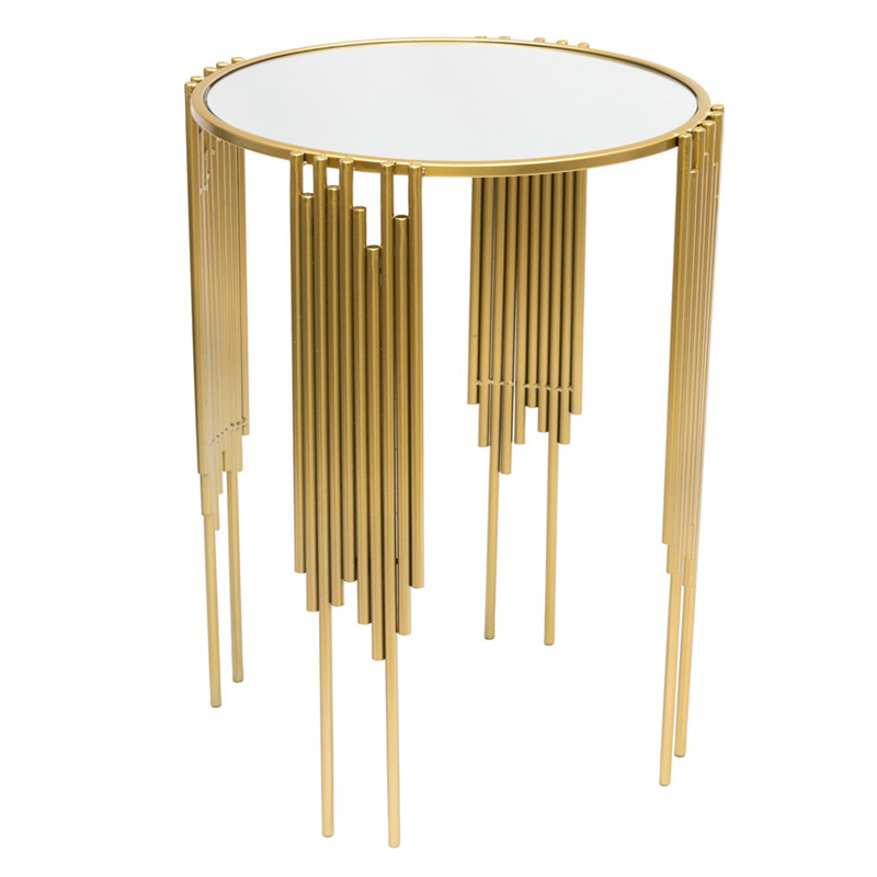 Приставной стол Interior Table зеркальная столешница Золотой Белый в Тюмени | Loft Concept 