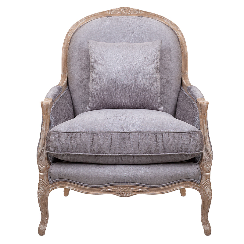 Кресло Ava Classical Armchair brown and grey velour Серый Коричневый Кресло Ava Classical Armchair brown and grey velour Серый Коричневый в Тюмени | Loft Concept