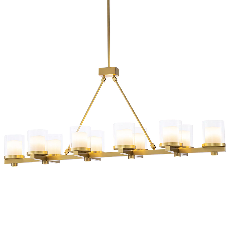 Люстра Eichholtz Chandelier Donovan Brass Латунь Белый Прозрачное Стекло Люстра Eichholtz Chandelier Donovan Brass Латунь Белый Прозрачное Стекло в Тюмени | Loft Concept