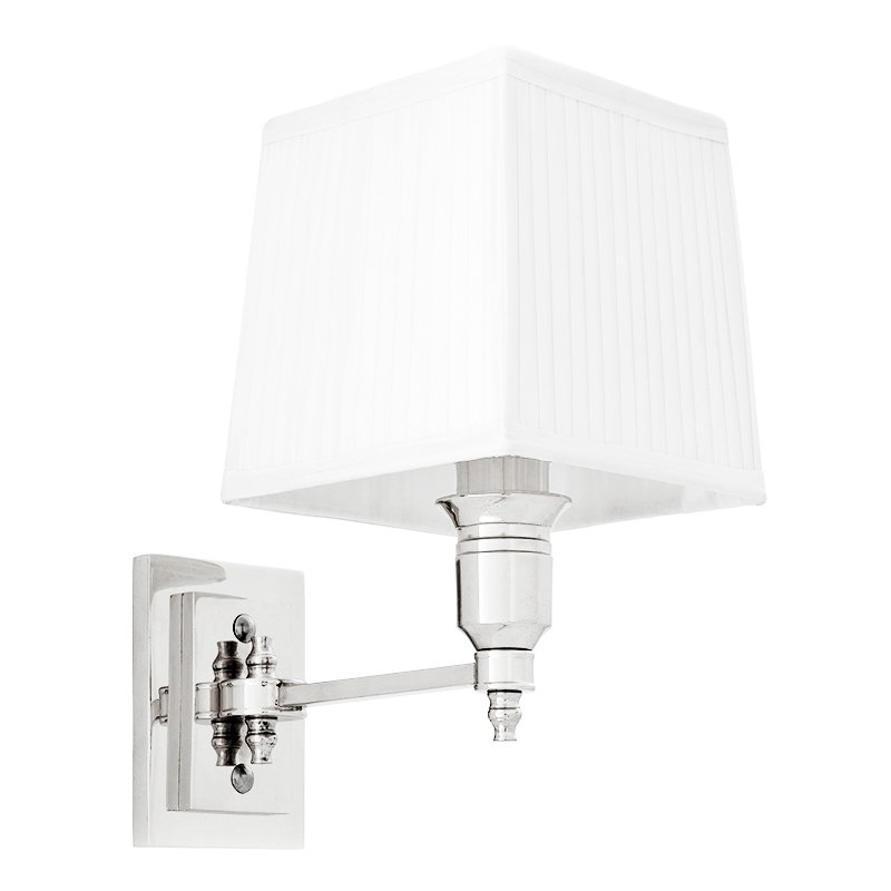 Бра Wall Lamp Lexington Single Nickel+White Никель Белый Бра Wall Lamp Lexington Single Nickel+White Никель Белый в Тюмени | Loft Concept