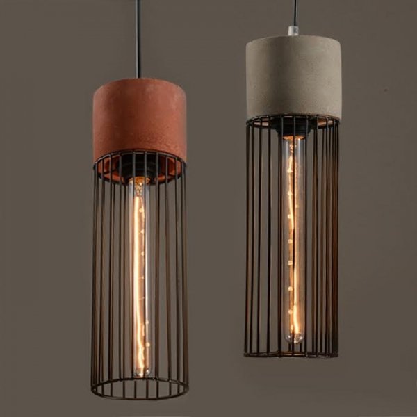 Подвесной светильник Cement Droplight Pendant Light cylinder Серый Красный Черный Подвесной светильник Cement Droplight Pendant Light cylinder Серый Красный Черный в Тюмени | Loft Concept