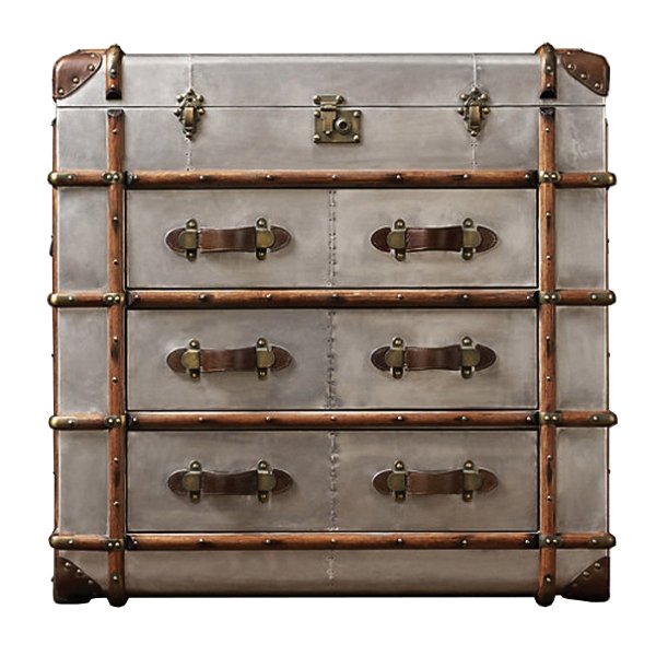 Комод в стиле Лофт RH Richards Polished Aluminum Trunks Chest Алюминий Коричневый винтаж Комод в стиле Лофт RH Richards Polished Aluminum Trunks Chest Алюминий Коричневый винтаж в Тюмени | Loft Concept