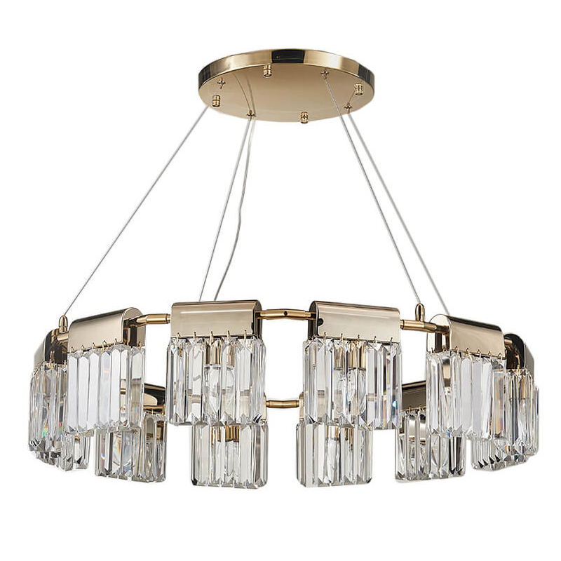 Люстра Crystal Pendants gold 12 Глянцевое золото Прозрачное Стекло Люстра Crystal Pendants gold 12 Глянцевое золото Прозрачное Стекло в Тюмени | Loft Concept