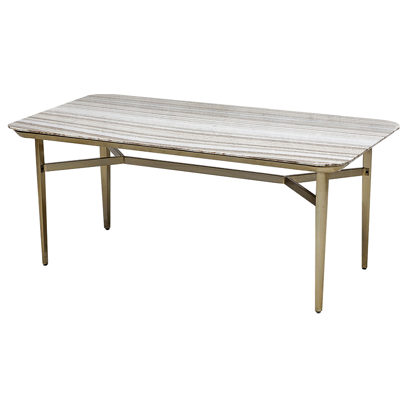 Стол Cisneros Marble Dinner Table с мраморной столешницей Бежево-серый Золотой Стол Cisneros Marble Dinner Table с мраморной столешницей Бежево-серый Золотой в Тюмени | Loft Concept