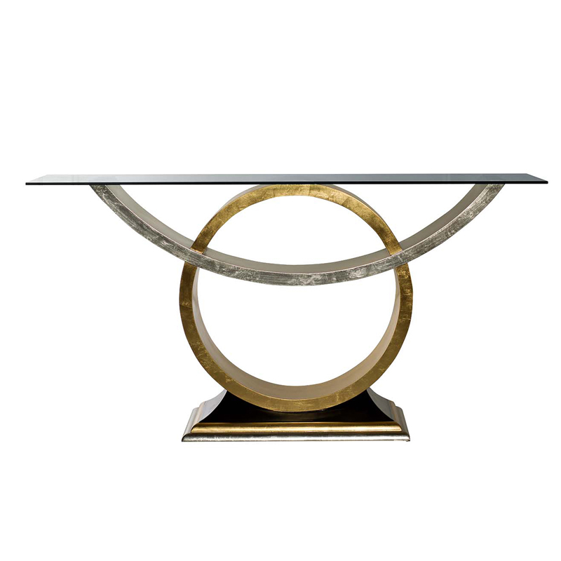 Консоль Wooden Base Gold & Silver Золотой Серебро винтаж Консоль Wooden Base Gold & Silver Золотой Серебро винтаж в Тюмени | Loft Concept
