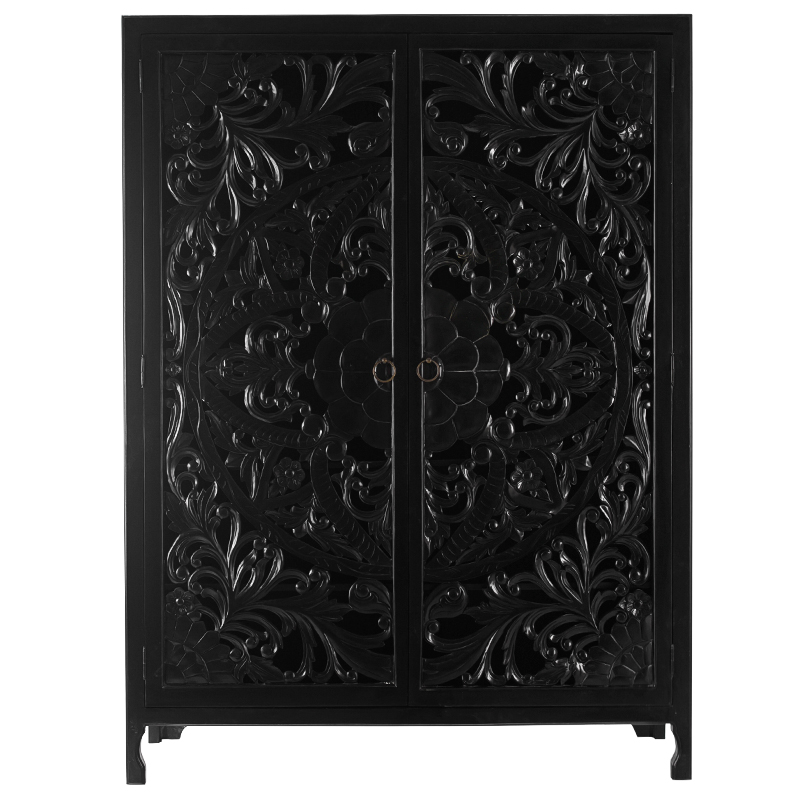 Шкаф Beauden Lace Cabinet Black Черный Шкаф Beauden Lace Cabinet Black Черный в Тюмени | Loft Concept