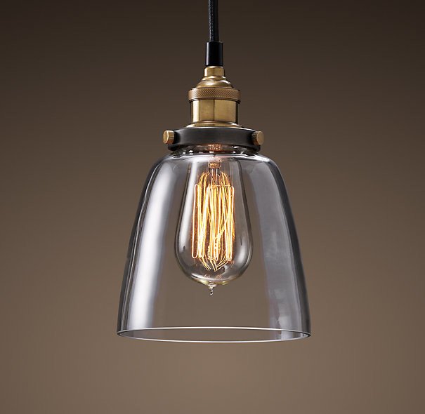 Подвесной светильник Loft Clear Glass Cloche Черный Подвесной светильник Loft Clear Glass Cloche Черный в Тюмени | Loft Concept