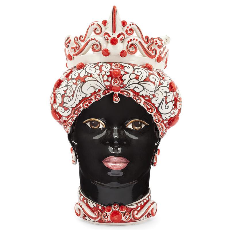 Ваза VASE MORO LADY red Черный Белый Красный Ваза VASE MORO LADY red Черный Белый Красный в Тюмени | Loft Concept