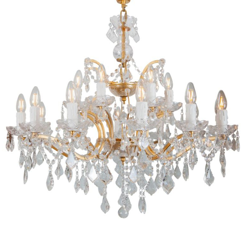 Люстра 19th c. Rococo IRON & CLEAR CRYSTAL GOLD Chandelier 18 Золотой Прозрачное Стекло Люстра 19th c. Rococo IRON & CLEAR CRYSTAL GOLD Chandelier 18 Золотой Прозрачное Стекло в Тюмени | Loft Concept