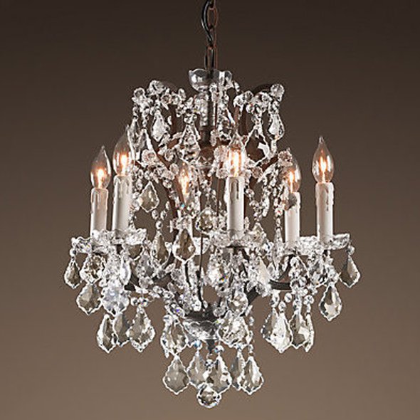 Люстра 19TH C. ROCOCO IRON & CLEAR CRYSTAL 6 Прозрачное Стекло Бурая ржавчина Люстра 19TH C. ROCOCO IRON & CLEAR CRYSTAL 6 Прозрачное Стекло Бурая ржавчина в Тюмени | Loft Concept