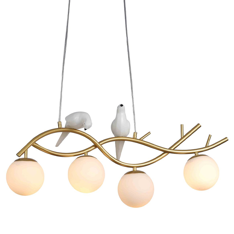 Люстра с белыми птицами Provence Bird Золотой Белый Люстра с белыми птицами Provence Bird Золотой Белый в Тюмени | Loft Concept