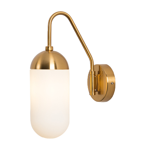 Бра Pelle Sconce short Gooseneck Clear Shade Латунь Белый Бра Pelle Sconce short Gooseneck Clear Shade Латунь Белый в Тюмени | Loft Concept