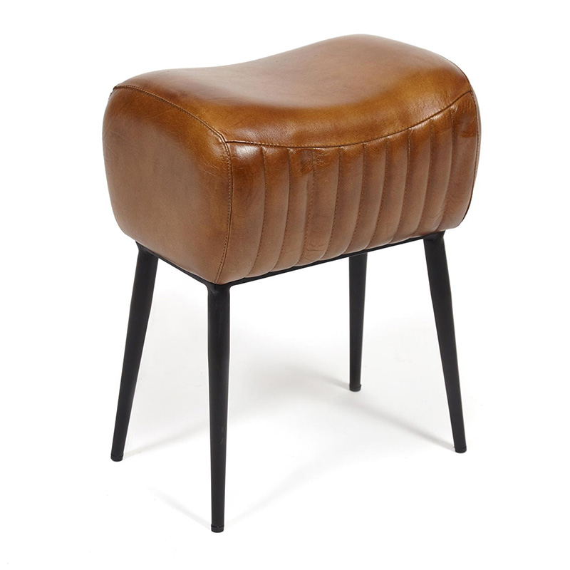 Пуф из кожи буйвола Industrial leather pouf Коричневый Черный Пуф из кожи буйвола Industrial leather pouf Коричневый Черный в Тюмени | Loft Concept