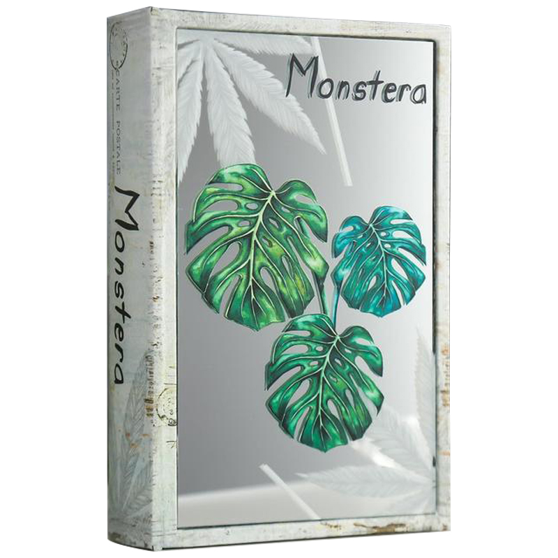 Шкатулка-книга Monstera Leaves Mirror Book Box Серый Зеленый Бежевый Шкатулка-книга Monstera Leaves Mirror Book Box Серый Зеленый Бежевый в Тюмени | Loft Concept