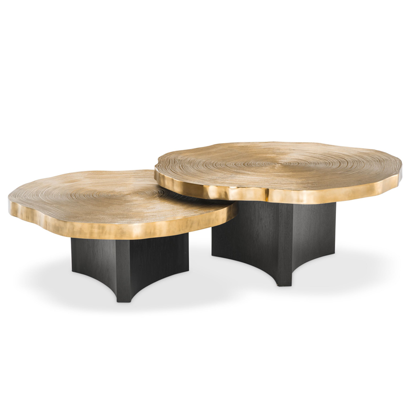 Комплект кофейных столов Eichholtz Coffee Table Thousand Oaks set of 2 Черный Латунь Комплект кофейных столов Eichholtz Coffee Table Thousand Oaks set of 2 Черный Латунь в Тюмени | Loft Concept
