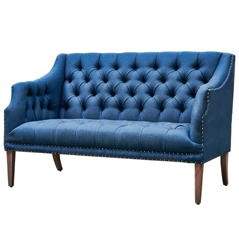 Диван Morton Capitone Sofa Диван синий лен Синий Диван Morton Capitone Sofa Диван синий лен Синий в Тюмени | Loft Concept