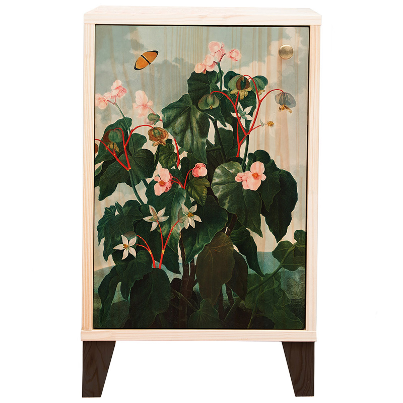 Тумба с цветочным изображением Floral Print Nighstand Natural Бежевый Мульти Зеленый Тумба с цветочным изображением Floral Print Nighstand Natural Бежевый Мульти Зеленый в Тюмени | Loft Concept