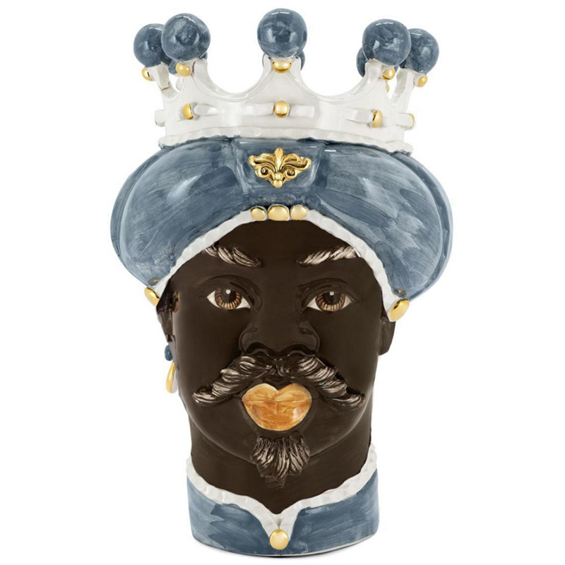 Ваза Vase Moro Man Medium New Grey Gold Серо-голубой Коричневый Белый Золотой Ваза Vase Moro Man Medium New Grey Gold Серо-голубой Коричневый Белый Золотой в Тюмени | Loft Concept