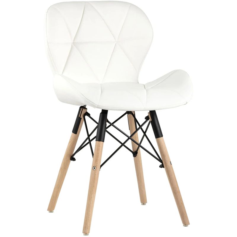 Стул Jeroen Chair Белая Экокожа Белый Древесина Черный Стул Jeroen Chair Белая Экокожа Белый Древесина Черный в Тюмени | Loft Concept