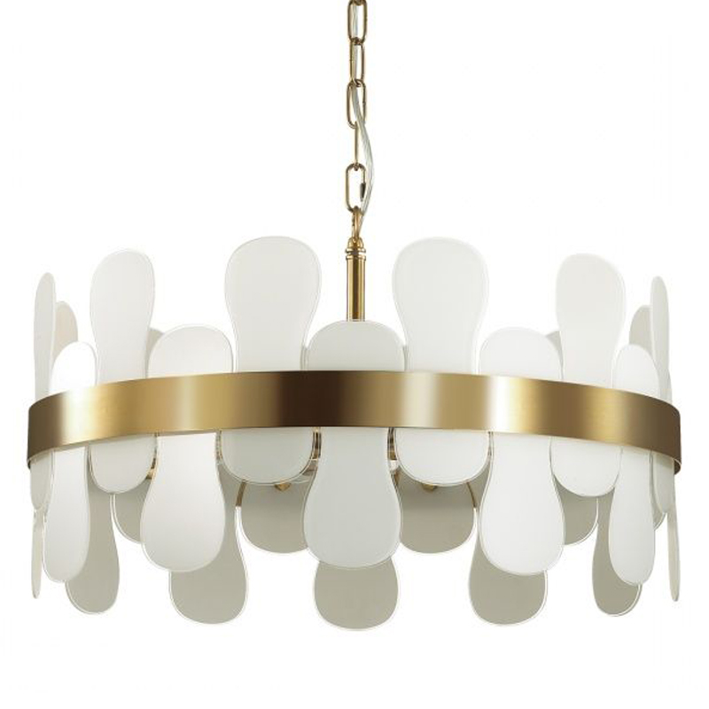 Люстра Eve Chandelier фигурное стекло диаметр 55 см Золотой Белое матовое стекло Люстра Eve Chandelier фигурное стекло диаметр 55 см Золотой Белое матовое стекло в Тюмени | Loft Concept